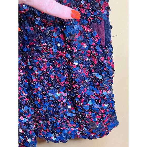 Theia Mixed Berry Sequin Dress 8 - Picture 13 of 14